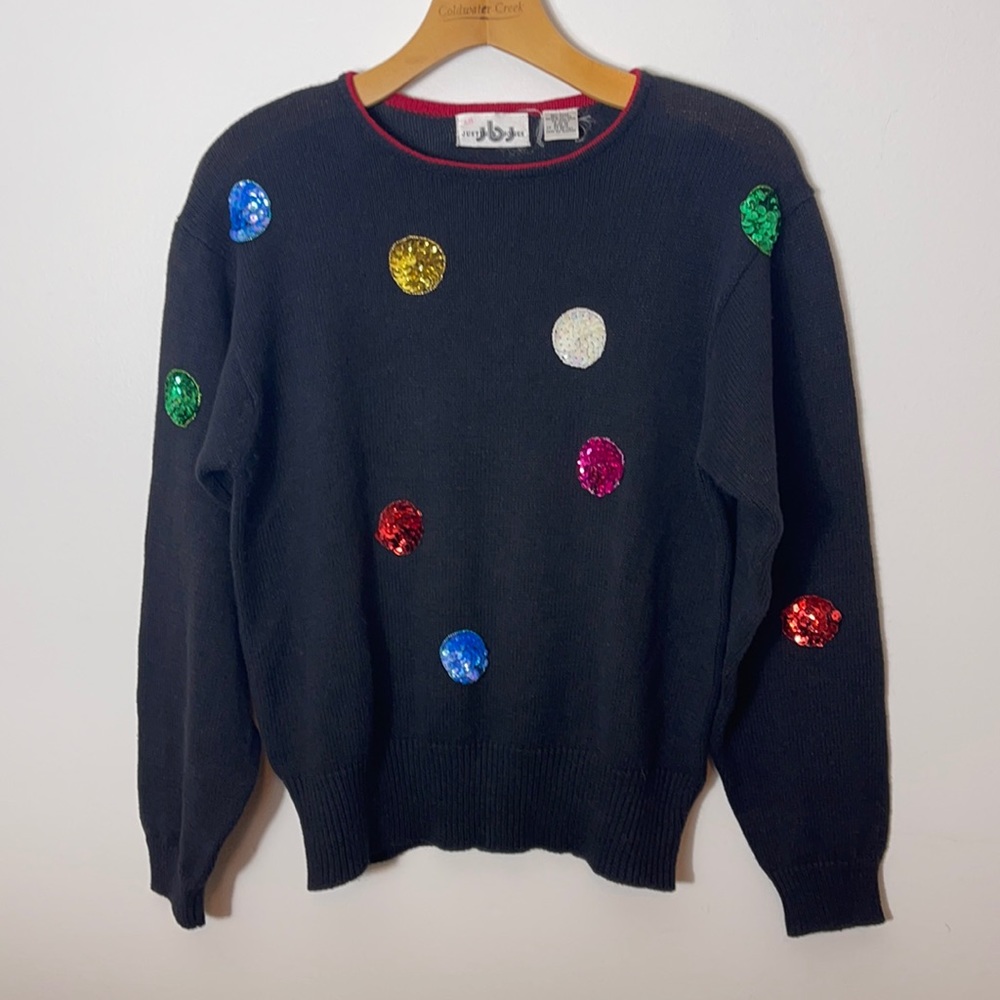 80's Polka Dot Sequin Sweater Size M
